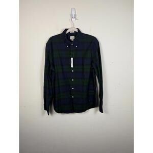 NWT J. Crew Large Button Down American Pima Cotton Plaid Oxford Shirt